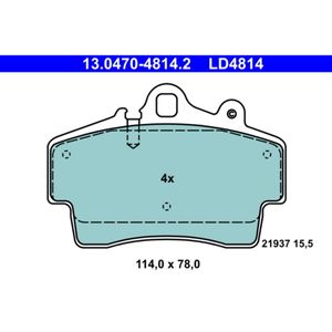 Bremsbelagsatz Scheibenbremse ATE 13.0470-4814.2 für Porsche Boxster Cayman