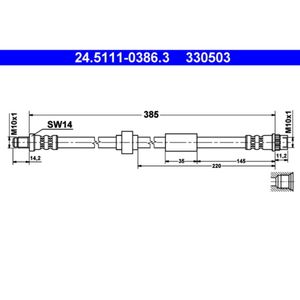 Bremsschlauch ATE 24.5111-0386.3 für Renault Opel Trafic Safrane I Vivaro A