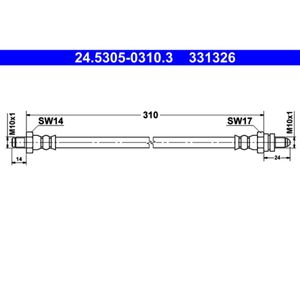 Bremsschlauch ATE 24.5305-0310.3 für Ford Sierra II Scorpio I Turnier