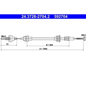 Seilzug Kupplungsbetätigung ATE 24.3728-2704.2 für Seat Ibiza II Cordoba Inca