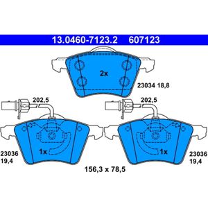 Bremsbelagsatz Scheibenbremse ATE 13.0460-7123.2 für VW Transporter T4