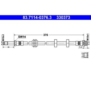 Bremsschlauch ATE 83.7114-0376.3 für Ford Mondeo I Turnier Cougar