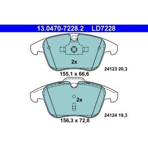 Bremsbelagsatz Scheibenbremse ATE 13.0470-7228.2 für Land Rover Ford Volvo S-Max