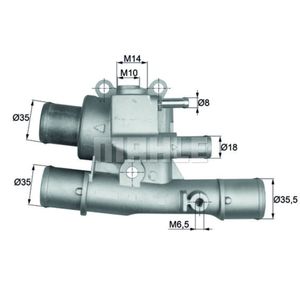 Thermostat Kühlmittel MAHLE TI 124 88 für Fiat Lancia Brava Delta II Marea