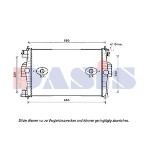 Kühler Motorkühlung AKS DASIS 060047N für Citroën Peugeot Ds4 308 CC Rcz