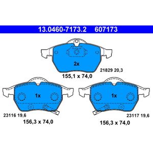 Bremsbelagsatz Scheibenbremse ATE 13.0460-7173.2 für Saab Opel 900 II 9-5