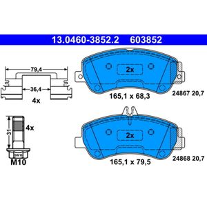 Bremsbelagsatz Scheibenbremse ATE 13.0460-3852.2 für Mercedes-Benz Glk