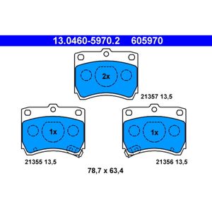 Bremsbelagsatz Scheibenbremse ATE 13.0460-5970.2 für Kia Pride