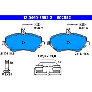 Bremsbelagsatz Scheibenbremse ATE 13.0460-2892.2 für Peugeot Citroën 607 407 SW