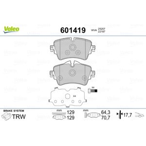 Bremsbelagsatz Scheibenbremse VALEO 601419 für Mini BMW 3er Clubman X1