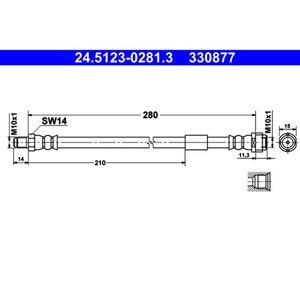 Bremsschlauch ATE 24.5123-0281.3 für Mercedes-Benz SL