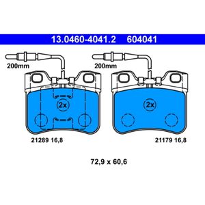 Bremsbelagsatz Scheibenbremse ATE 13.0460-4041.2 für Citroën AX