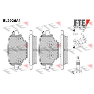 Bremsbelagsatz Scheibenbremse FTE 9011169 für Citroën Peugeot Opel Rifter